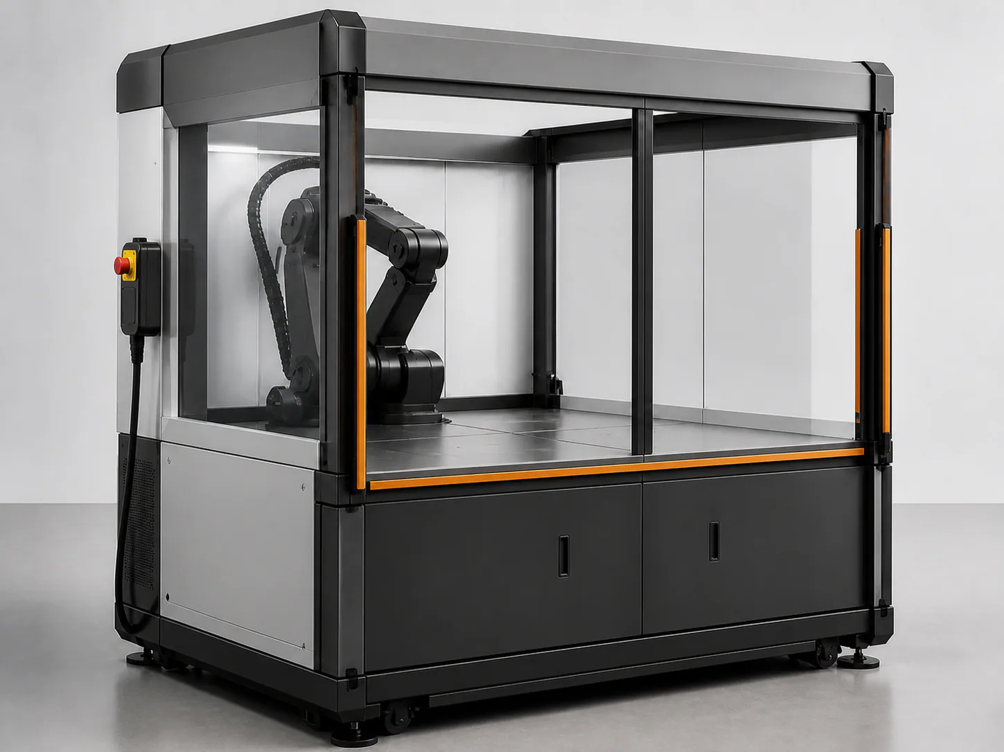 AI-generated safety-interface concept for an inactive guarded robotic work cell