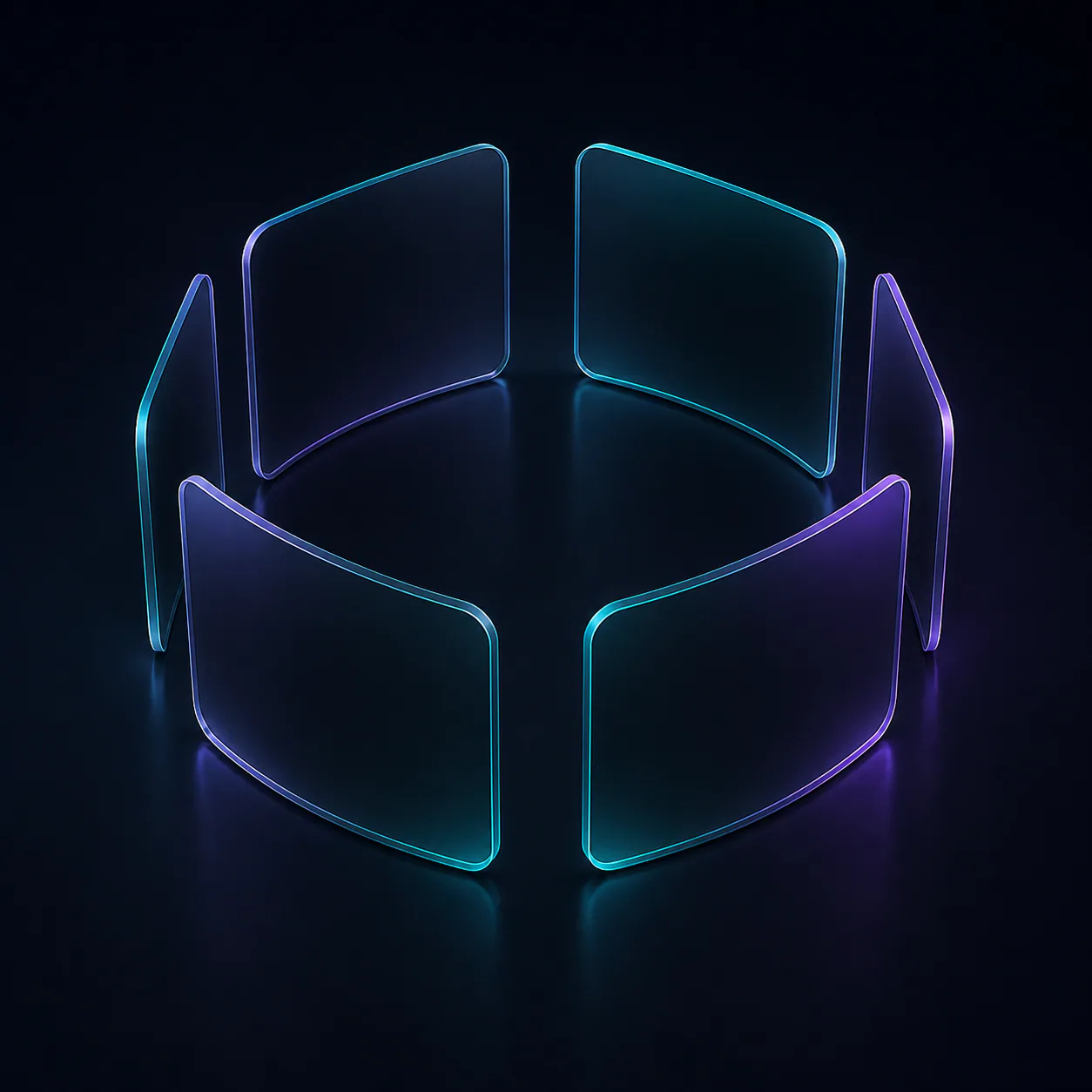 AI-generated abstract consent-path study with no people or user data