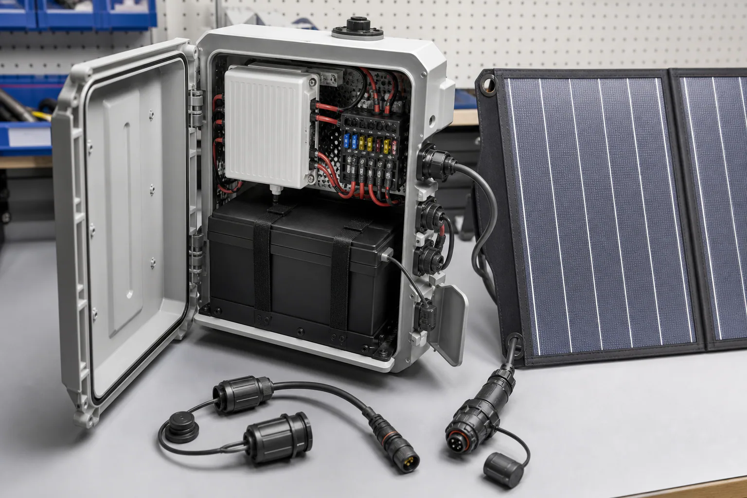 HALO MESH solar and battery service bay